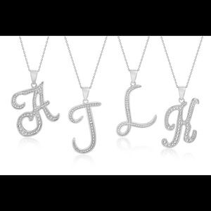 Diamond Accent Pendant in Rhodium or Gold Plated